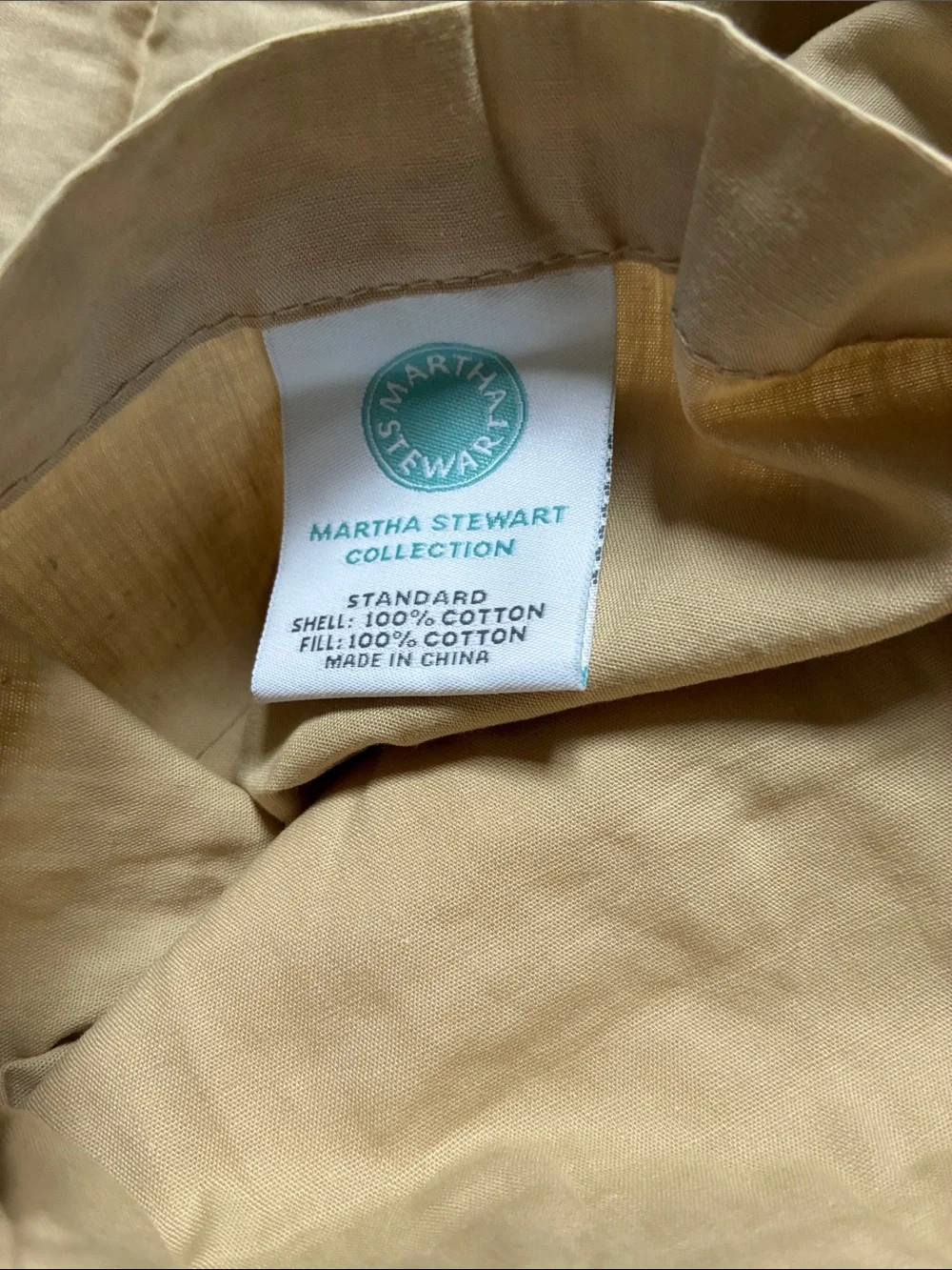 Pair Of Martha Stewart Courtyard Tile Standard Shams- Cream & Beige